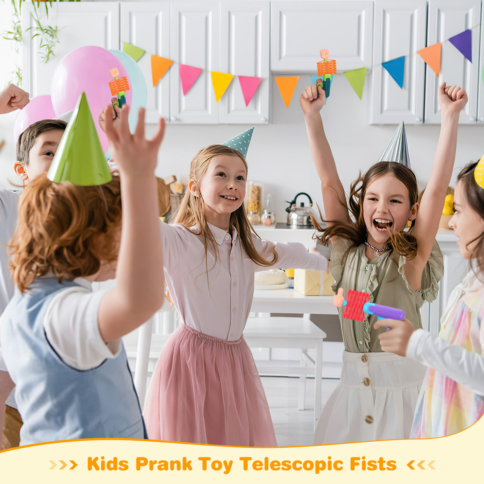 Party Games Kids Outdoor - 2Pcs Telescopic Spring Fists Prank Stress