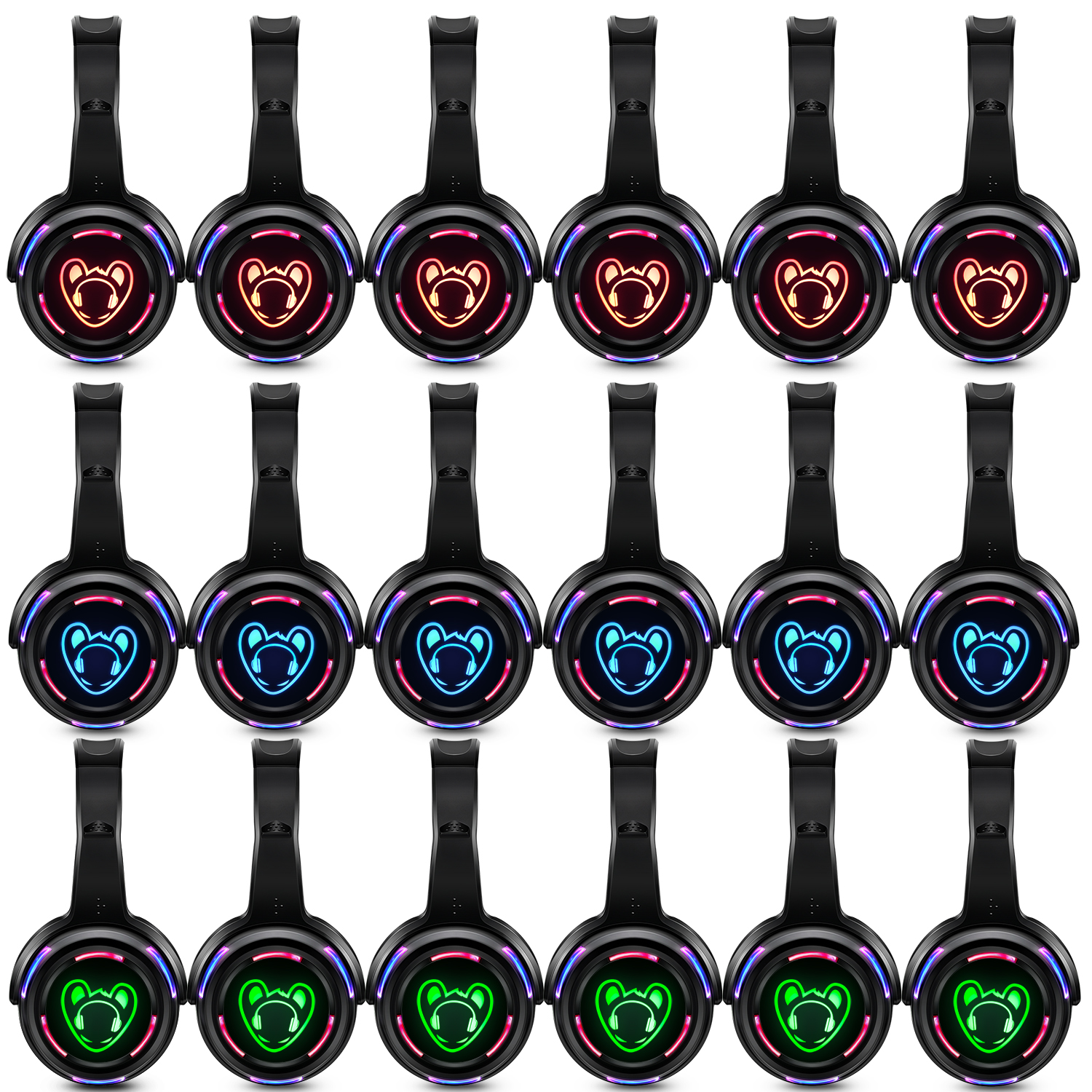 Party Games Mobile - LED Flashing Light Silent Disco Headphone