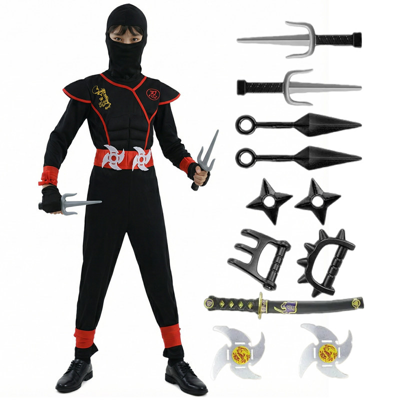Black and Blue Ninja Costume f - Party Games Gifts recensie en prijs