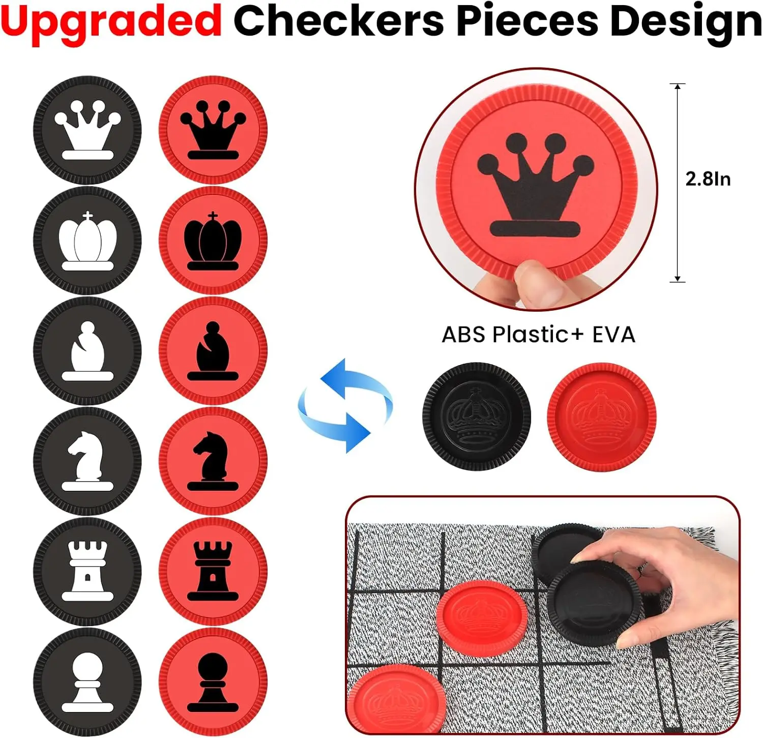 4-in-1 Giant Chess Set, Checke - Tic Tac Toe Giant recensie en prijs