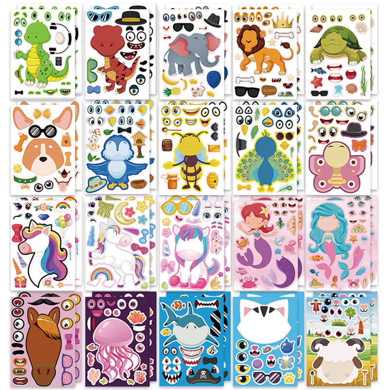 12/24 Sheets Make a Face Stick - Zoo Party Games recensie en prijs