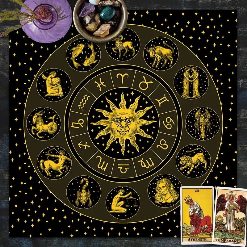 Tarot Cloth Gold Sun Zodiac Ve - Zodiac Party Games recensie en prijs