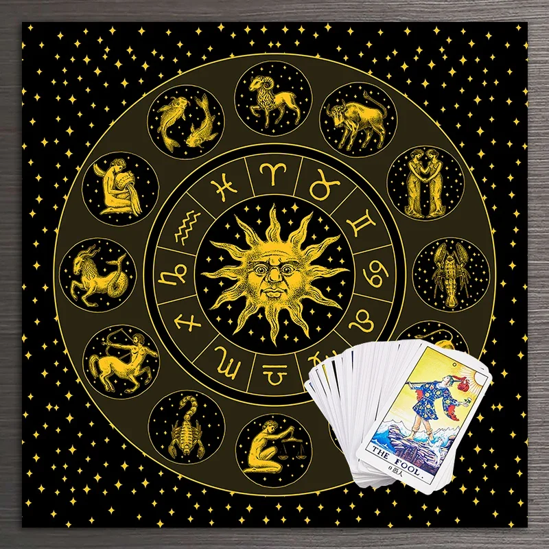 Tarot Cloth Gold Sun Zodiac Ve - Zodiac Party Games recensie en prijs