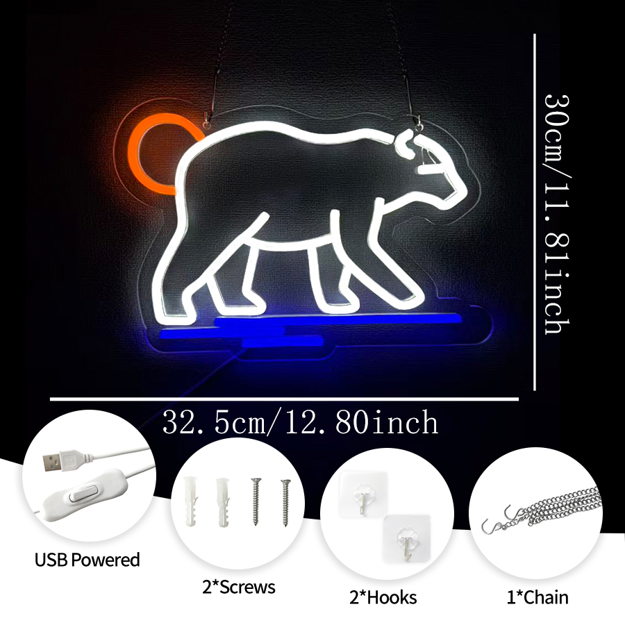 Polar Bear Neon Sign For Wall  - Zoo Party Games recensie en prijs