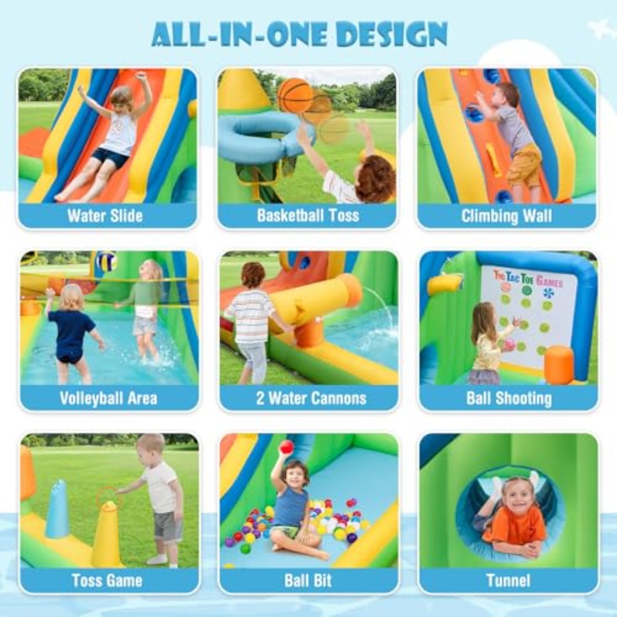 Inflatable Water Slide 9-in-1  - Tic Tac Toe Giant recensie en prijs