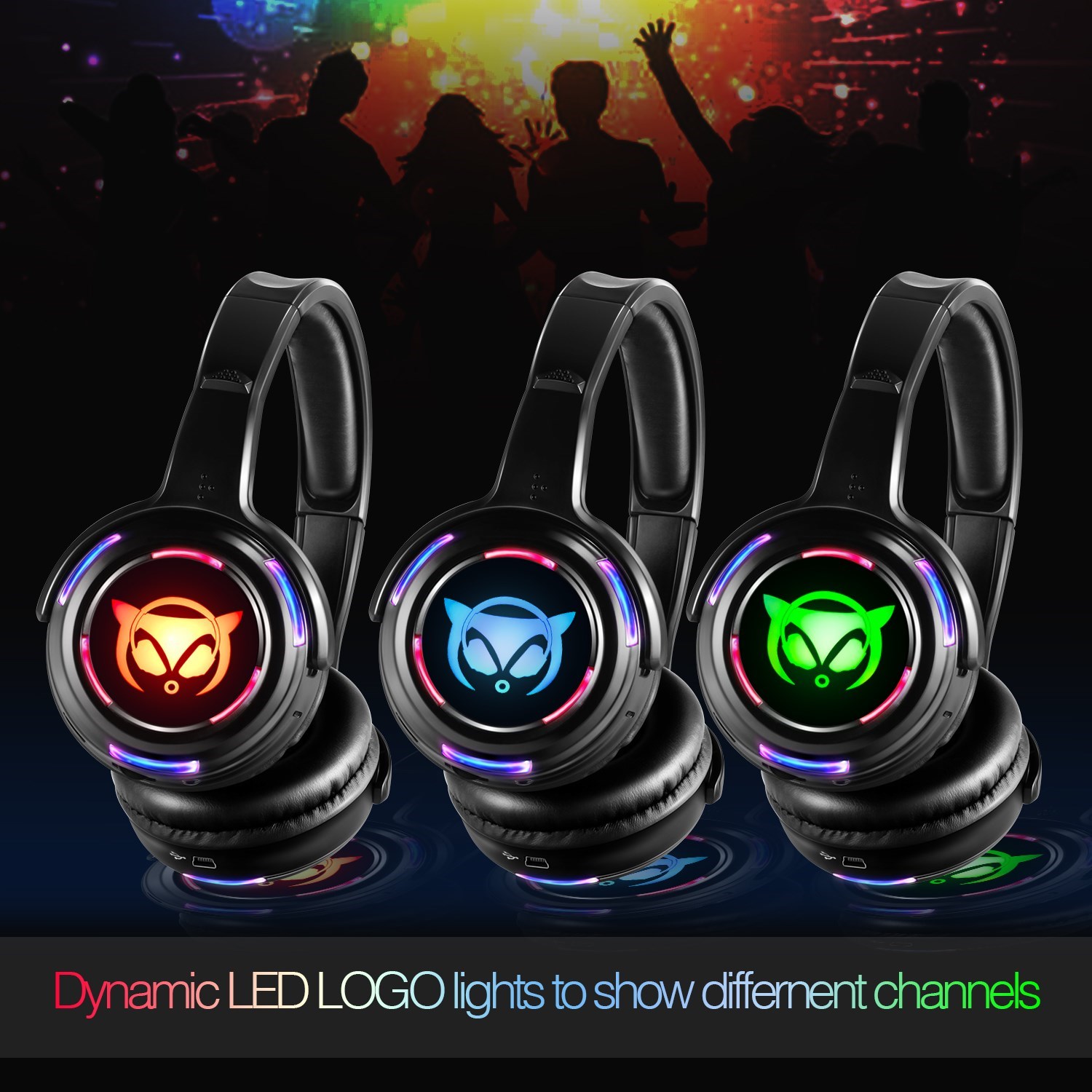 Silent Disco Headphones LED Wi - Party Games Mobile recensie en prijs