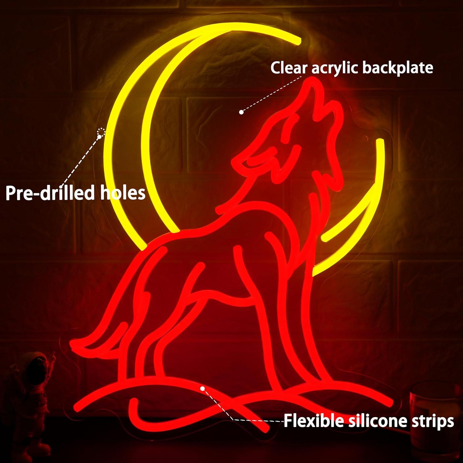 Howling Wolf Neon Sign Dimmabl - Party Games Gifts recensie en prijs